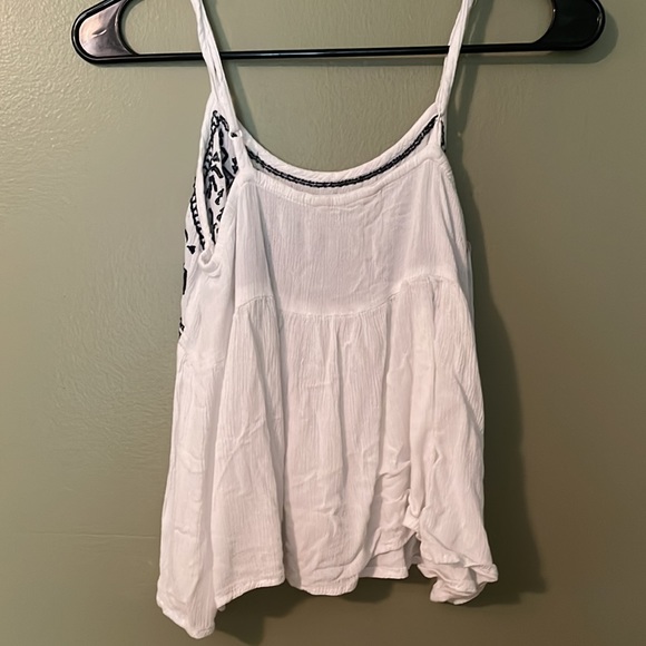 Navy and white embroidered tank - Picture 2 of 3